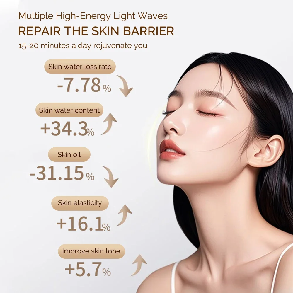 7 Colors Photon Silicone Face LED Mask 3D Facial Beauty Mask Red Light Therapy Skin Care Repair Skin Brightening Wireless Use - Image 4