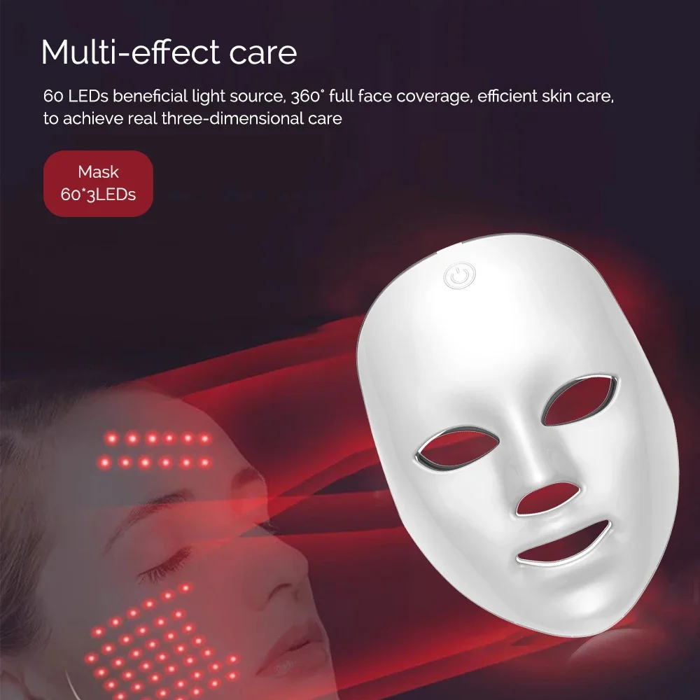 7 Colors Photon Silicone Face LED Mask 3D Facial Beauty Mask Red Light Therapy Skin Care Repair Skin Brightening Wireless Use - Image 6