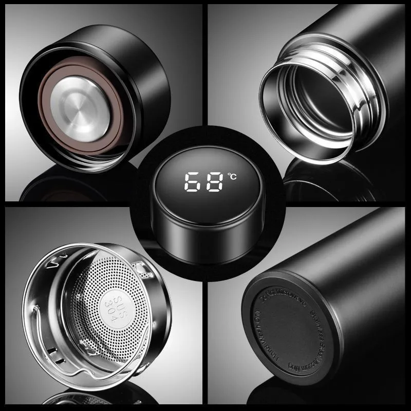 500ML Sports Water Cup Intelligent Temperature Thermos Bottle Car Insulated Cup Stainless Steel Thermal Mug Vacuum Flasks - Image 3