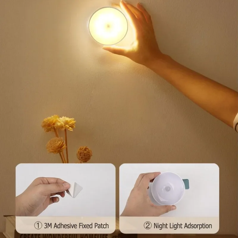 LED Night Light Smart Human Body Sensor with Digital Sensor Head Magnetic Suction Wireless-Use Eye Protect Night Lamp Bedroom - Image 4
