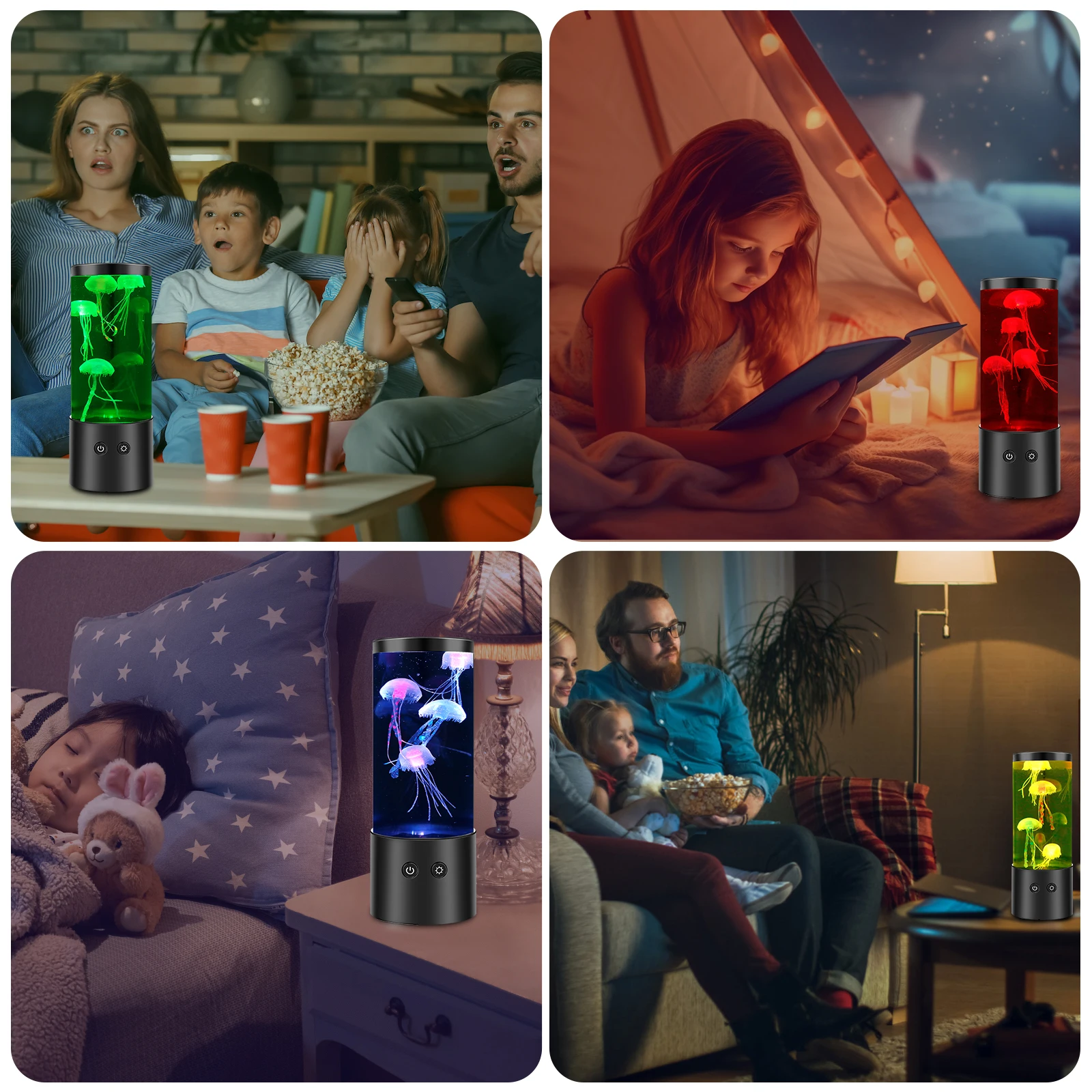 Jellyfish Night Light LED Fish Tank Lamp Desktop Decor Colorful Mood Sleep Lantern for Bedroom Party Lovers Gift Ambient Lights - Image 5