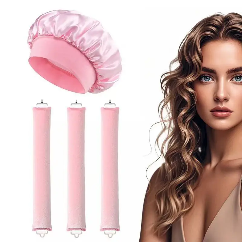 Heatless Curling Ribbons Set of 3 for Waves 3cm Sleep Curlers No Heat Hair Damage Overnight Styling Bonnet - Image 3