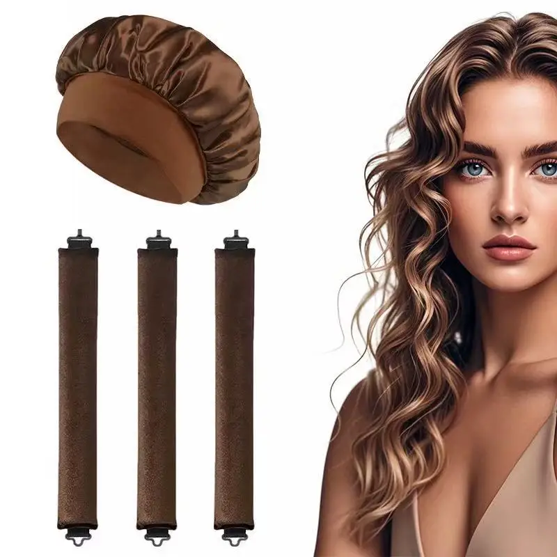 Heatless Curling Ribbons Set of 3 for Waves 3cm Sleep Curlers No Heat Hair Damage Overnight Styling Bonnet