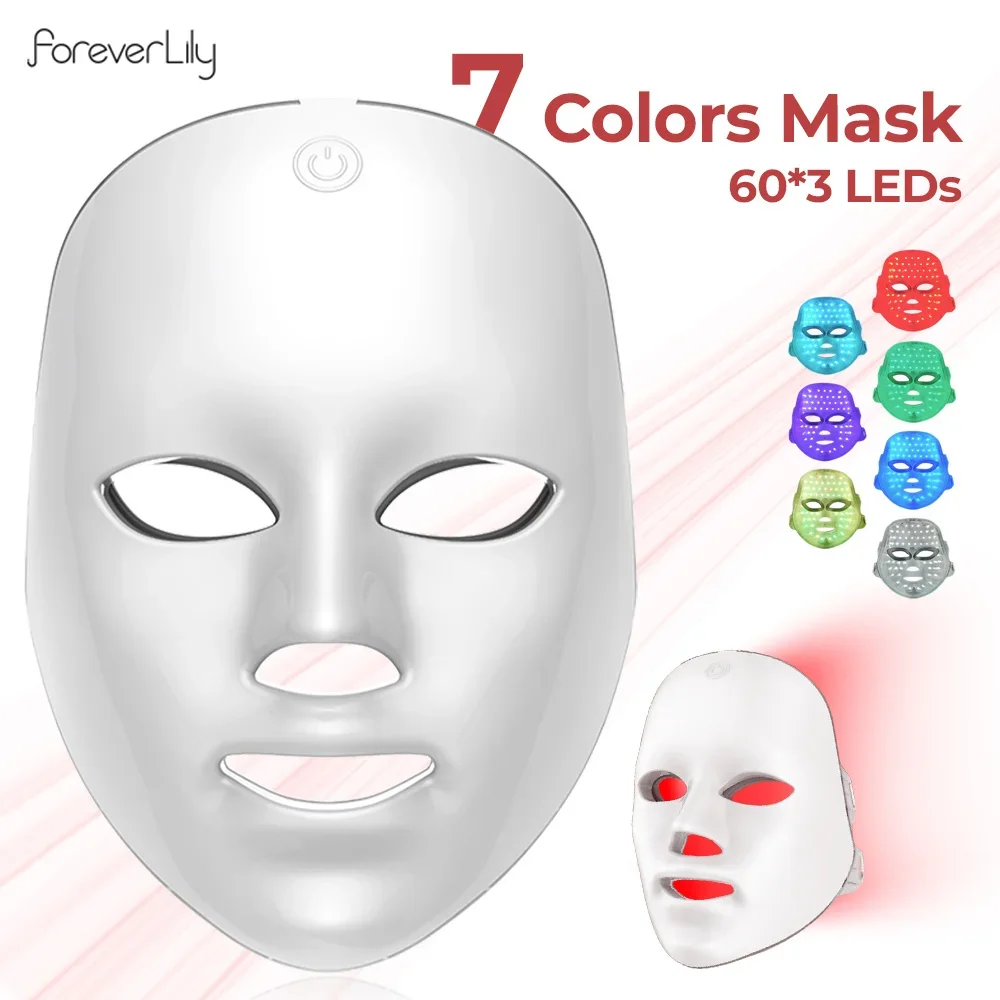 7 Colors Photon Silicone Face LED Mask 3D Facial Beauty Mask Red Light Therapy Skin Care Repair Skin Brightening Wireless Use - Image 3