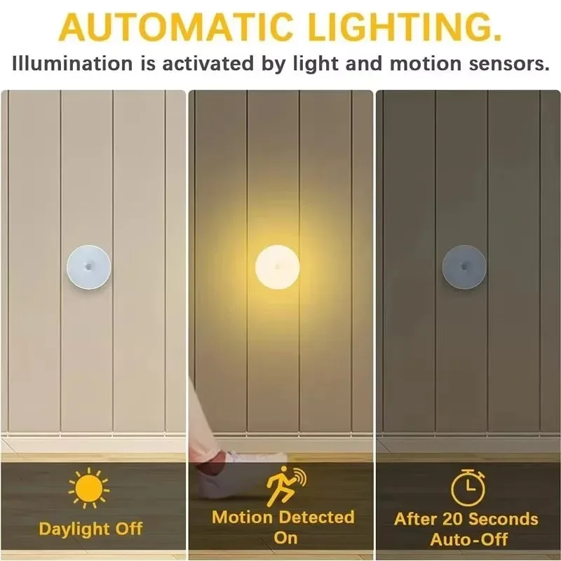 LED Night Light Smart Human Body Sensor with Digital Sensor Head Magnetic Suction Wireless-Use Eye Protect Night Lamp Bedroom - Image 5